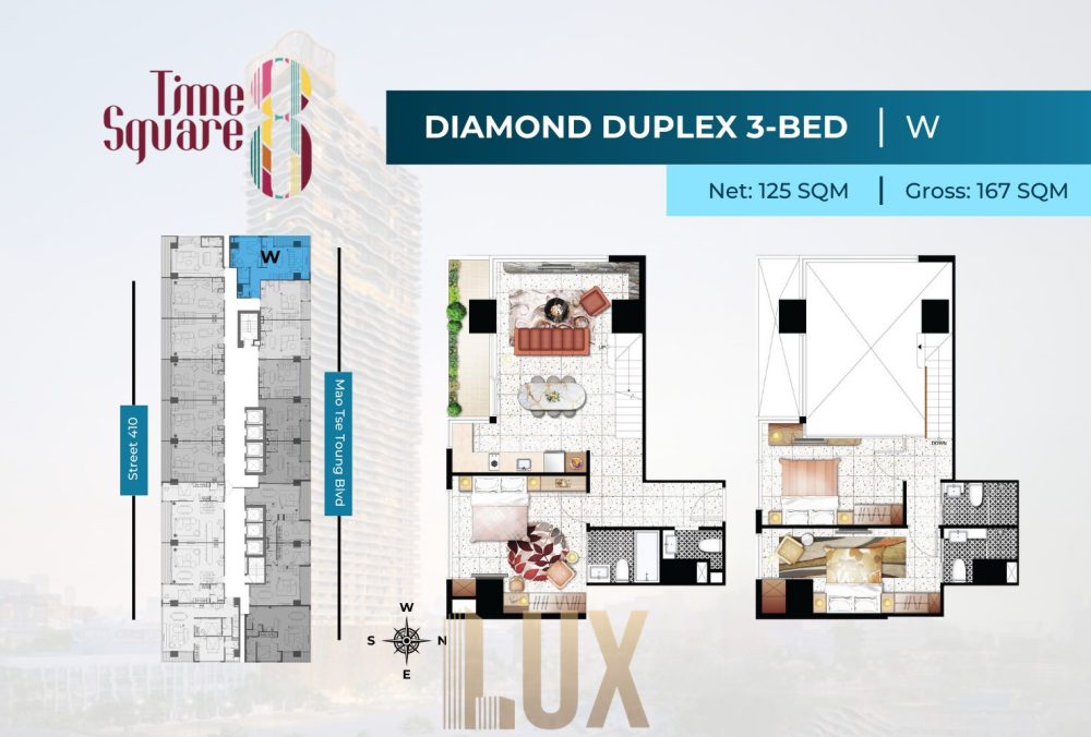 Diamond Duplex 3-Bed-W